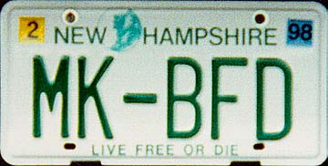 MK/BFD license plate.