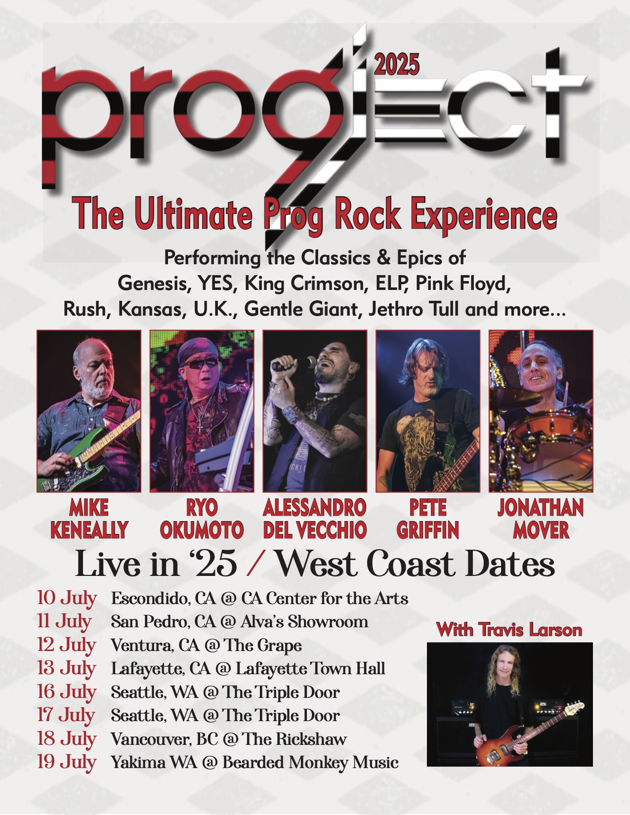 WEST COAST TOUR WITH PROGJECT JULY 10-19